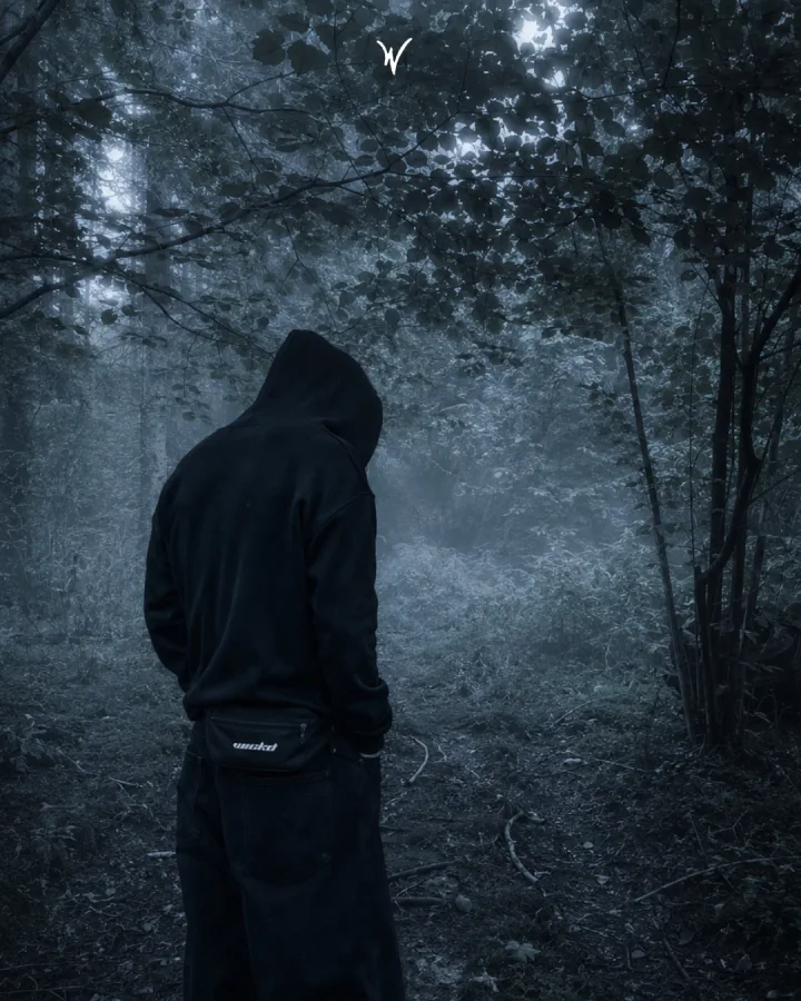 wickd poster - hooded figure forest