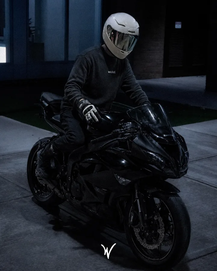 wickd poster - sportbike rider portrait